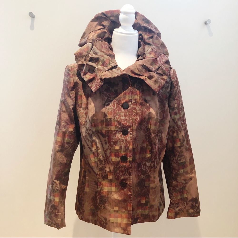🆕 DANA BUCHMAN Royal Collar Jacket Rust/Gold